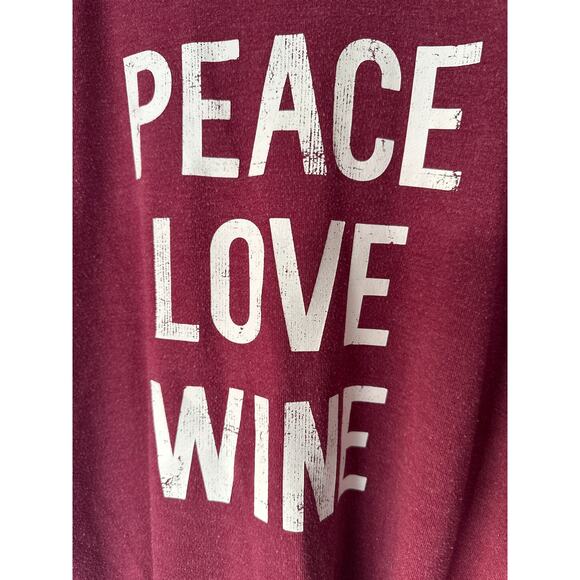 Grayson Threads - Peace Love Wine Pullover Shirt - Size XL - Maroon - Comfy! - Picture 4 of 5